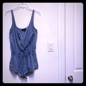 Material girl Denim dolphin cut romper
